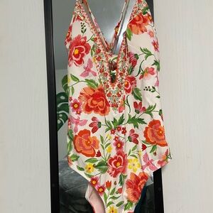 Floral V-Neck Swimsuit